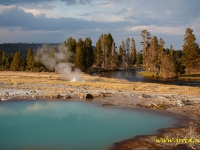 Firehole river passing passing through Midway Geyser Basin